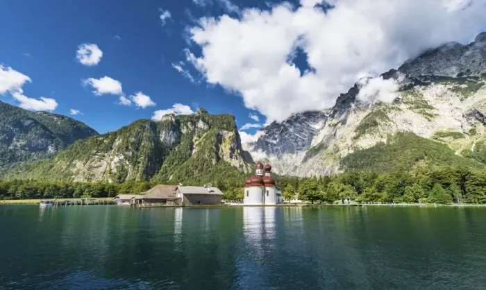 Framed Print : St. Bartholomae in Konigssee in front of the Watzmann, Berchtesgaden National Park, Berchtesgadener Land district, Upper Bavaria, Bavaria, Germany Framed Print : St. Bartholomae in Konigssee in front of the Watzmann, Berchtesgaden National Park, Berchtesgadener Land district, Upper Bavaria, Bavaria, Germany