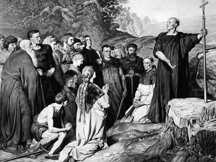 Framed Print : St. Boniface Converting the Germans Framed Print : St. Boniface Converting the Germans