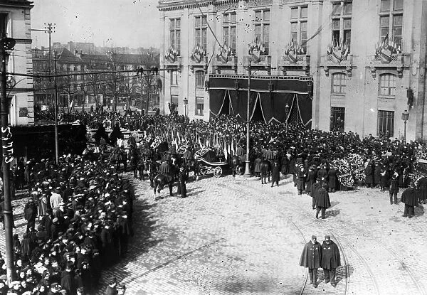 St Denis. 1st March 1916: The funeral cortege for the St Denis victims