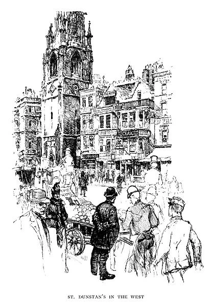 St Dunstans in the West, London (Victorian illustration)