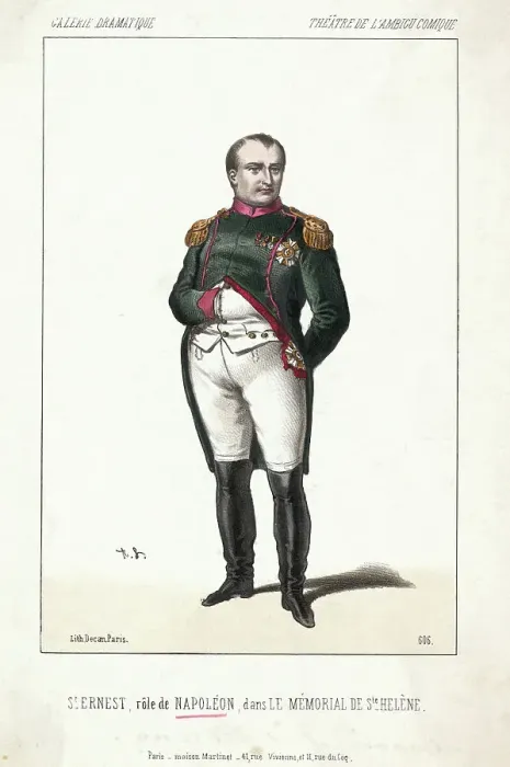 Framed Print : St. Ernest in the role of Napoleon in Memorial to St. Helene Lithograph Framed Print : St. Ernest in the role of Napoleon in Memorial to St. Helene Lithograph