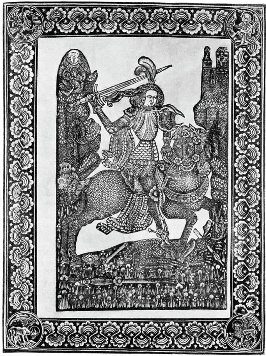 Framed Print : St. George Slaying Dragon; Dotted Print Framed Print : St. George Slaying Dragon; Dotted Print