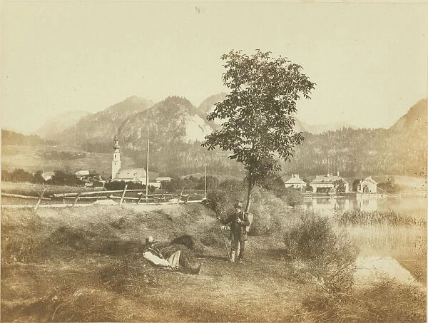 St Gilgen. The village of St Gilgen, by the Wolfgangsee in Austria, 1860