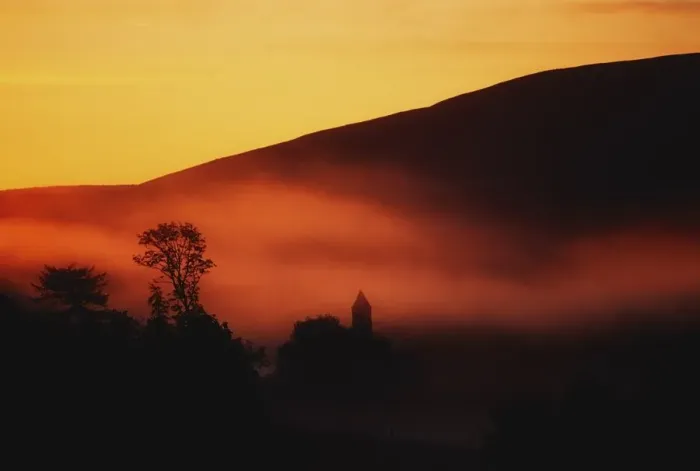 Framed Print : St. Kevins Church at sunrise, Glendalough, Co Wicklow, Ireland Framed Print : St. Kevins Church at sunrise, Glendalough, Co Wicklow, Ireland