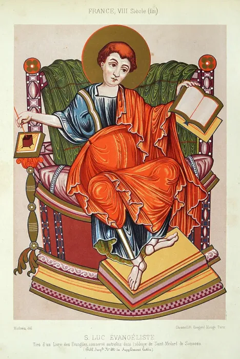 Framed Print : ST. LUKE EVANGELIST Taken from a Book of the Gospels, Taken From A Book Of The Gospels, 8th Century French Religious art Framed Print : ST. LUKE EVANGELIST Taken from a Book of the Gospels, Taken From A Book Of The Gospels, 8th Century French Religious art