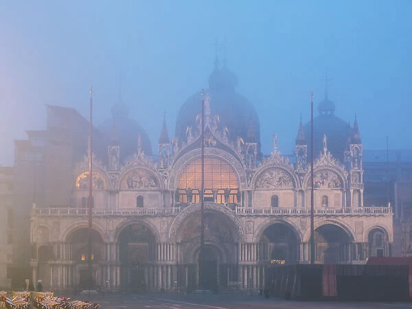 St Marks cathedral in the fog, Venice