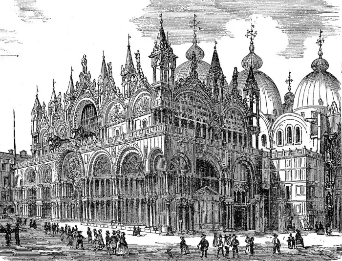 Framed Print : St Mark's Church in Venice, Italy, c. 1865, digitally restored reproduction of a 19th century original, exact original date unknown Framed Print : St Mark's Church in Venice, Italy, c. 1865, digitally restored reproduction of a 19th century original, exact original date unknown