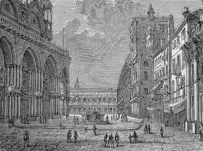Framed Print : St Mark's Square, Venice, Italy, c. 1865, digitally restored reproduction of a 19th century original, exact original date unknown Framed Print : St Mark's Square, Venice, Italy, c. 1865, digitally restored reproduction of a 19th century original, exact original date unknown