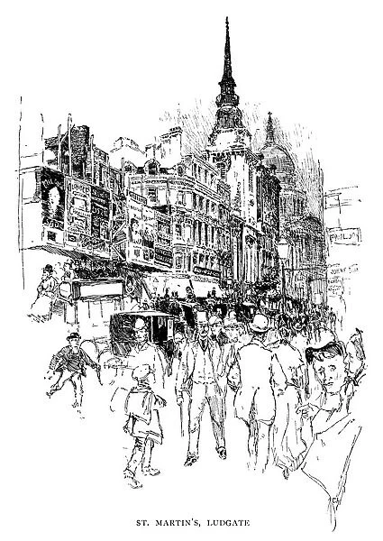 St Martins, Ludgate, London (Victorian illustration)