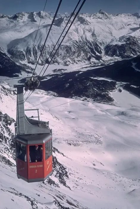 Framed Print : St Moritz Ski Lift Framed Print : St Moritz Ski Lift