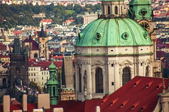 Framed Print : St. Nicholas Church and Prague Landscape Framed Print : St. Nicholas Church and Prague Landscape