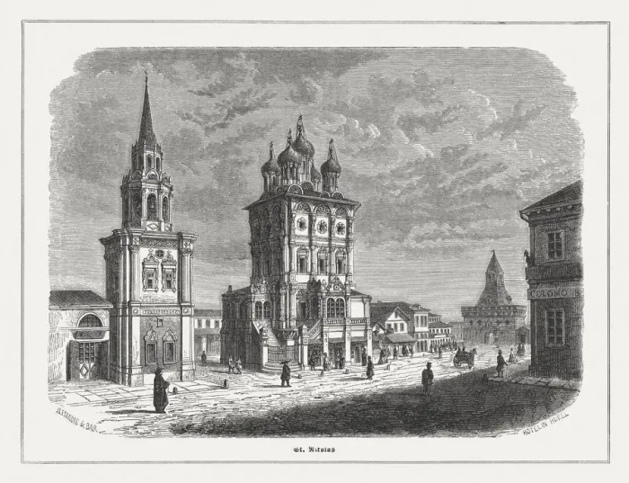Framed Print : St Nicholas in Kremlin, Moscow, Russia, published in 1871 Framed Print : St Nicholas in Kremlin, Moscow, Russia, published in 1871