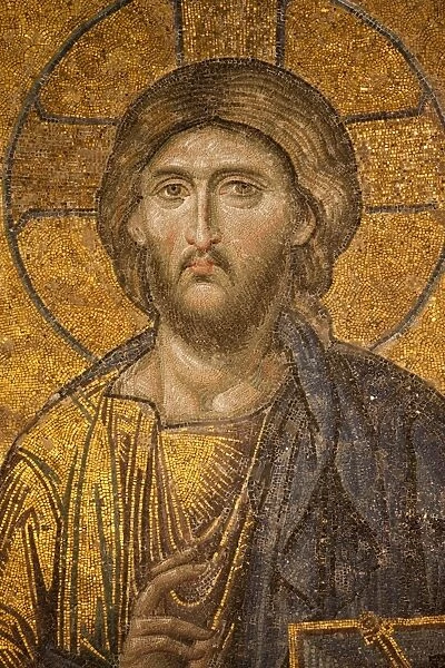 st Paul. image of a gold plated mosaic depicting the apostle Paul in the Hagia Sofia
