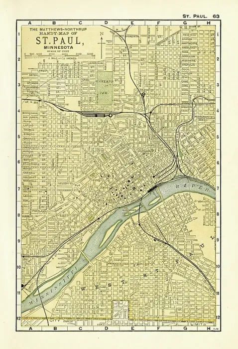Framed Print : St. Paul map 1898