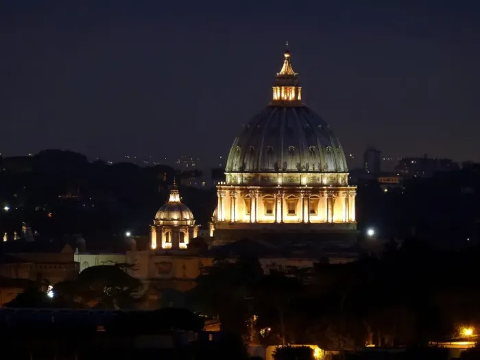 Framed Print : St. Peters Basilica Dome at night, Vatican City Framed Print : St. Peters Basilica Dome at night, Vatican City