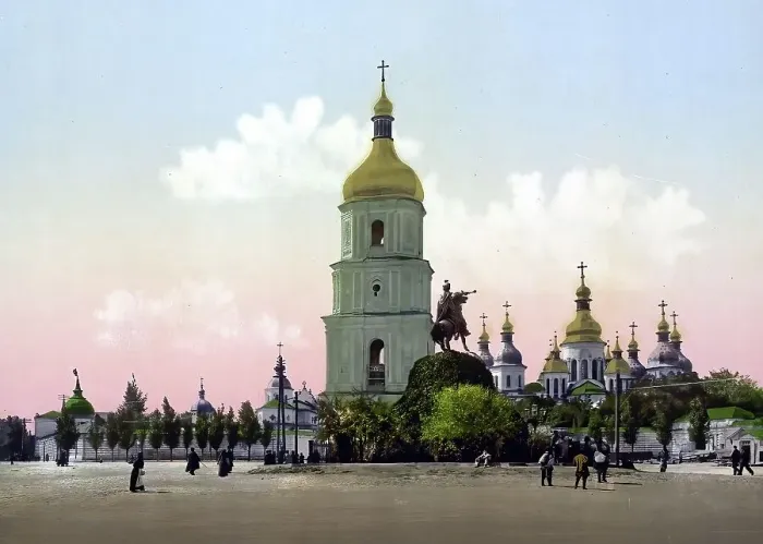 Framed Print : St. Sophia Cathedral, Kiev, Russia, Ukraine, c. 1890, Historic, digitally enhanced reproduction of a photochrome print of the period Framed Print : St. Sophia Cathedral, Kiev, Russia, Ukraine, c. 1890, Historic, digitally enhanced reproduction of a photochrome print of the period