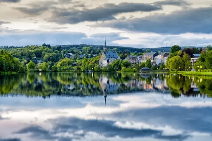 Framed Print : St-Vith. Rural countryside and green landscape around small town of St-Vith, Belgium Framed Print : St-Vith. Rural countryside and green landscape around small town of St-Vith, Belgium