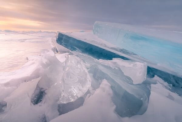 Stacked iceberg at Baikal lake