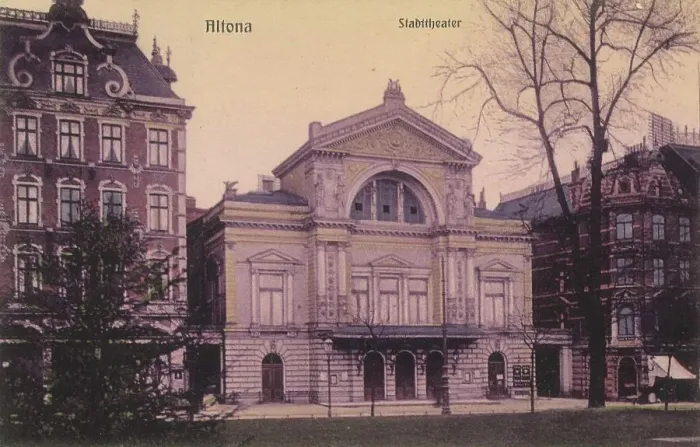 Framed Print : Stadttheater von Altona, Hamburg, Germany, postcard with text, view around ca 1910, historical, digital reproduction of a historical postcard, public domain, from that time, exact date unknown Framed Print : Stadttheater von Altona, Hamburg, Germany, postcard with text, view around ca 1910, historical, digital reproduction of a historical postcard, public domain, from that time, exact date unknown