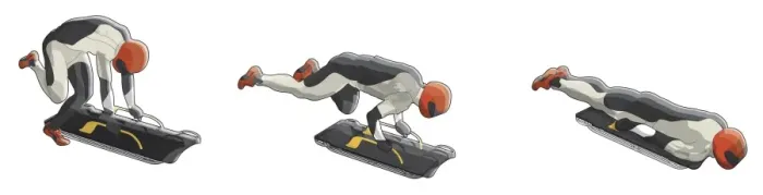 Framed Print : Three stages of athlete leaping onto skeleton Framed Print : Three stages of athlete leaping onto skeleton