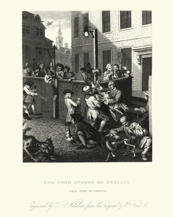 Framed Print : The Four Stages of Cruelty - Against animals Framed Print : The Four Stages of Cruelty - Against animals