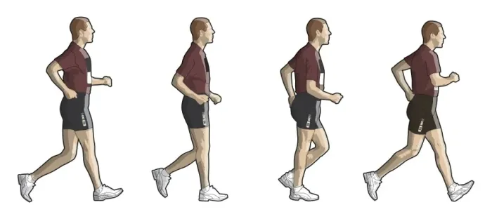 Framed Print : Four stages of person race walking Framed Print : Four stages of person race walking
