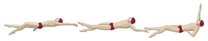 Framed Print : Three stages of swimmer performing backstroke Framed Print : Three stages of swimmer performing backstroke