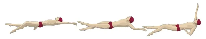 Framed Print : Three stages of swimmer performing backstroke Framed Print : Three stages of swimmer performing backstroke