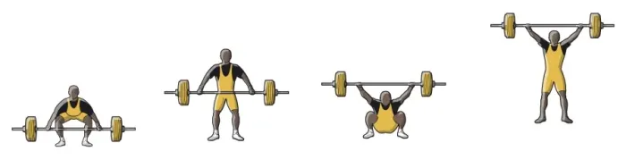 Framed Print : Four stages of weightlifter lifting barbell Framed Print : Four stages of weightlifter lifting barbell