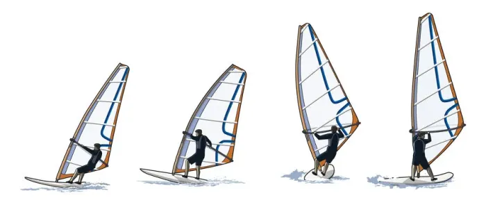 Framed Print : Four stages of windsurfer performing turning manoeuvre Framed Print : Four stages of windsurfer performing turning manoeuvre