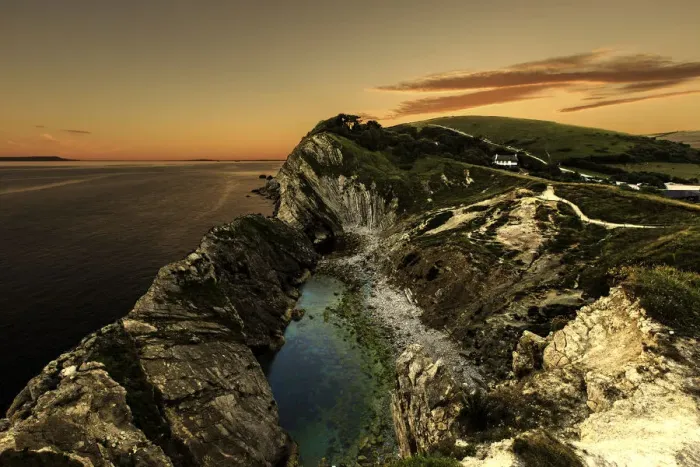 Framed Print : Stair Hole at sunset