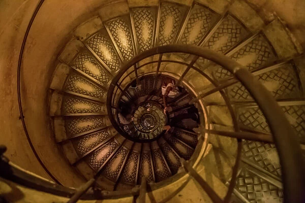 Staircase with spiral shape in the city of Paris