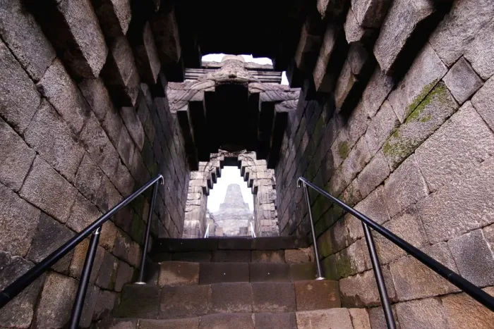 Framed Print : Stairs inside Brobudur Temple Framed Print : Stairs inside Brobudur Temple