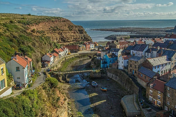 Staithes. View from the top of the hill into Staithes harbour