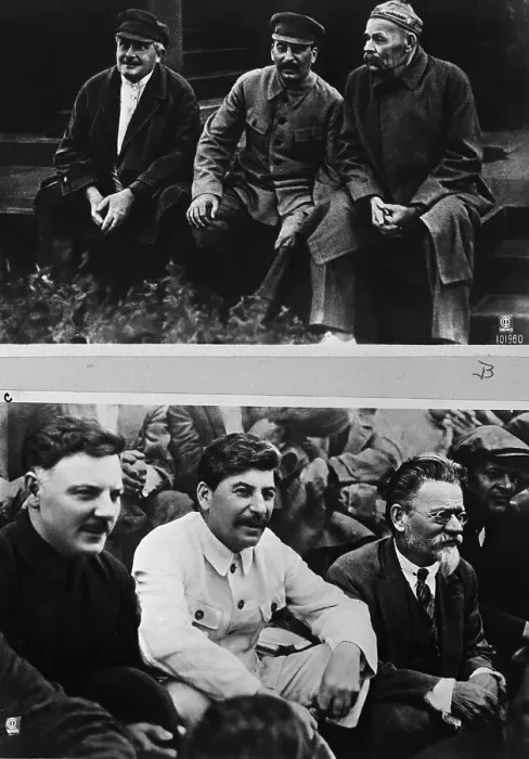 Framed Print : Stalin with Two Pairs of Men Framed Print : Stalin with Two Pairs of Men