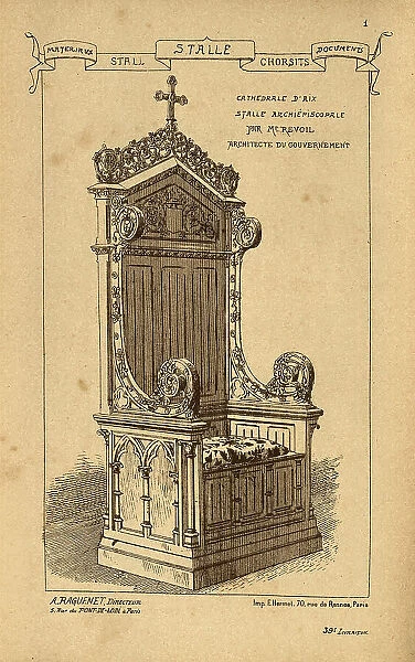 Stalls and Bishop's throne, History of architecture, decoration and design, art, French, Victorian, 19th Century