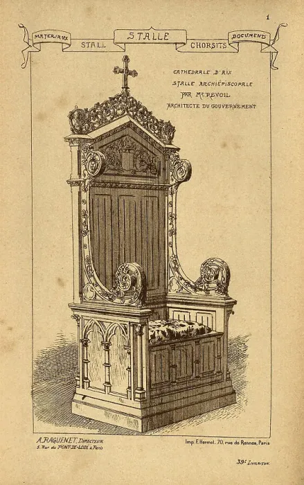 Framed Print : Stalls and Bishop's throne, History of architecture, decoration and design, art, French, Victorian, 19th Century Framed Print : Stalls and Bishop's throne, History of architecture, decoration and design, art, French, Victorian, 19th Century