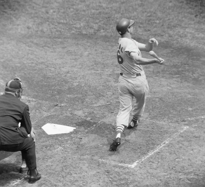 Framed Print : Stan Musial Batting At Game Framed Print : Stan Musial Batting At Game
