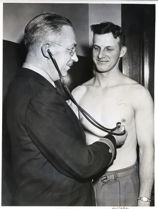 Framed Print : Stan Musial Getting Navy Physical Exam Framed Print : Stan Musial Getting Navy Physical Exam