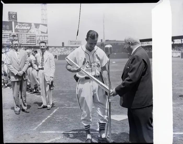 Framed Print : Stan Musial Being Given Silver Bat Framed Print : Stan Musial Being Given Silver Bat