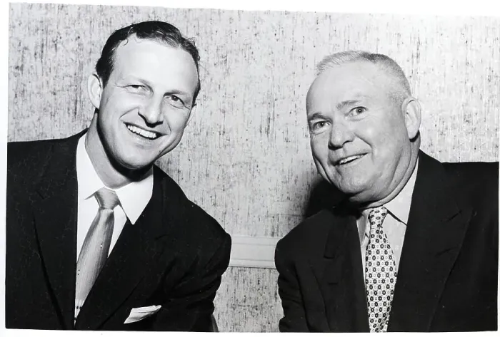 Framed Print : Stan Musial And Rogers Hornsby At Dinner Framed Print : Stan Musial And Rogers Hornsby At Dinner