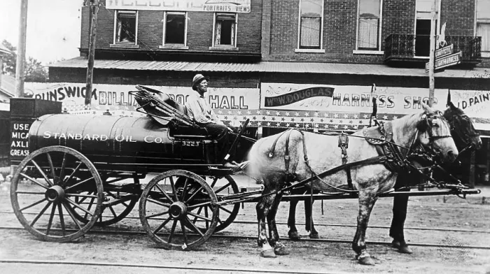 Framed Print : Standard Oil Horse Drawn Wagon On Old St Framed Print : Standard Oil Horse Drawn Wagon On Old St