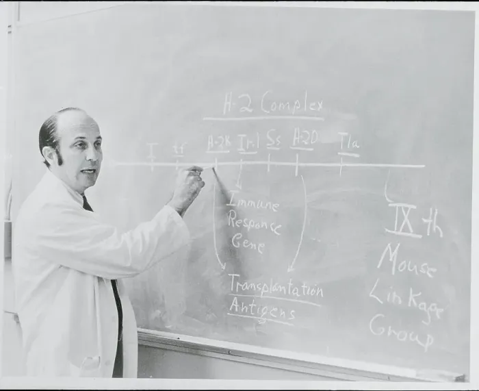 Framed Print : Stanford Professor Explaining Immune Response Genes