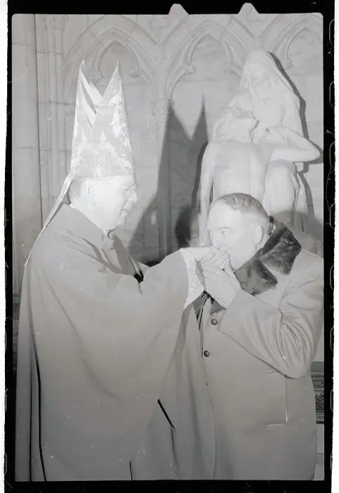 Framed Print : Stanislaw Walesa Kisses the Ring of Cardinal Terence Cooke Framed Print : Stanislaw Walesa Kisses the Ring of Cardinal Terence Cooke