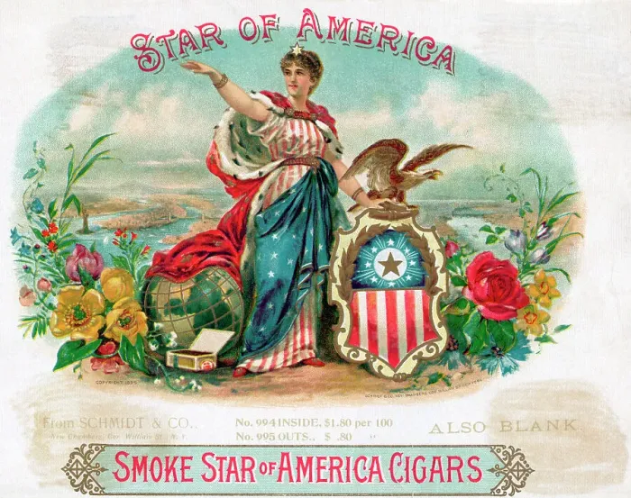 Framed Print : Star Of America Cigar Box W / Woman Framed Print : Star Of America Cigar Box W / Woman