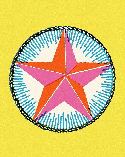 Star Over Circle on a Yellow Background