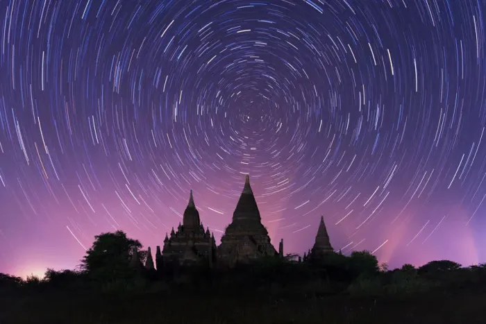 Framed Print : Star Trail in Bagan Framed Print : Star Trail in Bagan
