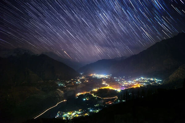 Star trail over Hunza Valley, Pakistan