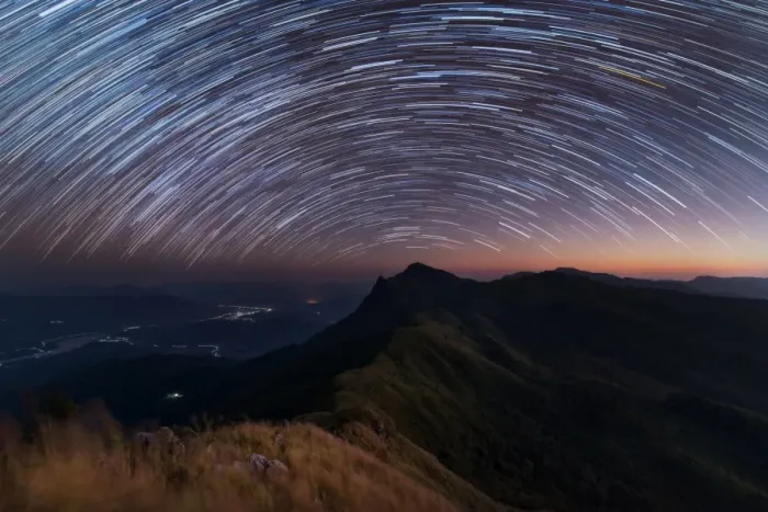 Framed Print : Star trails over Pha Tang Framed Print : Star trails over Pha Tang