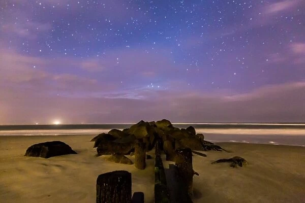 Stardust. Stars above Folly Beach with some interesting clouds
